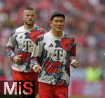 26.04.2025, Fussball 1. Bundesliga 2024/2025, 31. Spieltag,  FC Bayern Mnchen - 1.FSV Mainz 05, in der Allianz-Arena Mnchen. v.l. Min-jae Kim (Bayern Mnchen, Minjae Kim) nachdenklich.


