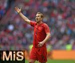 26.04.2025, Fussball 1. Bundesliga 2024/2025, 31. Spieltag,  FC Bayern Mnchen - 1.FSV Mainz 05, in der Allianz-Arena Mnchen. Harry Kane (FC Bayern Mnchen) ist unzufrieden


