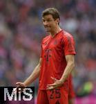 26.04.2025, Fussball 1. Bundesliga 2024/2025, 31. Spieltag,  FC Bayern Mnchen - 1.FSV Mainz 05, in der Allianz-Arena Mnchen. Thomas Mller (FC Bayern Mnchen) macht ein lustiges Gesicht.


