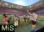 10.05.2025, Fussball 1. Bundesliga 2024/2025, 33. Spieltag, FC Bayern Mnchen - Borussia Mnchengladbach, in der Allianz-Arena Mnchen. ein Blaskapelle spielt in der Arena anlsslich des letzten Heimspiel der Saison und zur Feier des vorzeitigen Gewinns der Deutschen Meisterschaft

