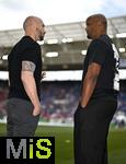 17.05.2025, Fussball 1. Bundesliga 2024/2025, 34. Spieltag,  TSG 1899 Hoffenheim - FC Bayern Mnchen, In der Pre-Zero-Arena Sinsheim. v.l. Trainer Christian Ilzer (Hoffenheim) und Trainer Vincent Kompany (FC Bayern Mnchen) 

