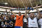 31.05.2025,  Fussball UEFA Championsleague Finale 2025:  Paris St. Germain - Inter Mailand, in der Allianz-Arena Mnchen.   
  Mailnder Fans feuern schon an

