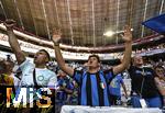 31.05.2025,  Fussball UEFA Championsleague Finale 2025:  Paris St. Germain - Inter Mailand, in der Allianz-Arena Mnchen.   
  Mailnder Fans feuern schon an

