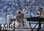 31.05.2025,  Fussball UEFA Championsleague Finale 2025:  Paris St. Germain - Inter Mailand, in der Allianz-Arena Mnchen. Erffnungs-Show mit der US-Band Linkin Park.  Colin Brittain (Schlagzeug)
