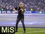 31.05.2025,  Fussball UEFA Championsleague Finale 2025:  Paris St. Germain - Inter Mailand, in der Allianz-Arena Mnchen. Erffnungs-Show mit dem Stargeiger David Garrett (Deutschland) auf dem Spielfeld.
