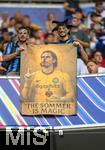 31.05.2025,  Fussball UEFA Championsleague Finale 2025:  Paris St. Germain - Inter Mailand, in der Allianz-Arena Mnchen. Torwart Yann Sommer (Inter Mailand) von den Fans als Ikone dargestellt.
