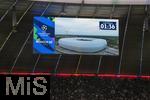 31.05.2025,  Fussball UEFA Championsleague Finale 2025:  Paris St. Germain - Inter Mailand, in der Allianz-Arena Mnchen. Auf der Anzeigetafel wird die Auenansicht des Stadions als Luftbild eingeblendet.