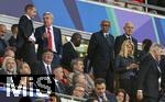 31.05.2025,  Fussball UEFA Championsleague Finale 2025:  Paris St. Germain - Inter Mailand, in der Allianz-Arena Mnchen.  v.liL: UEFA Prsident Aleksander Ceferin, Ex-IOC-Prsident Thomas Bach im Gesprch. re: DFB Prsident Bernd Neuendorf (Deutschland), unten: Bayerischer Ministerprsident Markus Sder (CDU, Deutschland), 