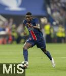 31.05.2025,  Fussball UEFA Championsleague Finale 2025:  Paris St. Germain - Inter Mailand, in der Allianz-Arena Mnchen. Nuno Mendes (FC Paris Saint-Germain) am Ball 