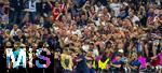 31.05.2025,  Fussball UEFA Championsleague Finale 2025:  Paris St. Germain - Inter Mailand, in der Allianz-Arena Mnchen.  Torjubel, die Fans von Paris feiern ihr Team frenetisch.