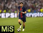 31.05.2025,  Fussball UEFA Championsleague Finale 2025:  Paris St. Germain - Inter Mailand, in der Allianz-Arena Mnchen. Khvicha Kvaratskhelia (FC Paris Saint-Germain) am Ball 