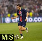 31.05.2025,  Fussball UEFA Championsleague Finale 2025:  Paris St. Germain - Inter Mailand, in der Allianz-Arena Mnchen. Khvicha Kvaratskhelia (FC Paris Saint-Germain) am Ball  