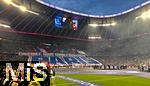 31.05.2025,  Fussball UEFA Championsleague Finale 2025:  Paris St. Germain - Inter Mailand, in der Allianz-Arena Mnchen. Fanchoreografie vor dem Spiel von den Paris-Fans.