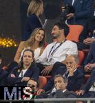 04.06.2025, Fussball UEFA Nations League 2024/25,  Halbfinale, Deutschland - Portugal, in der Allianz-Arena Mnchen. Ehrentribne, mit Ex-Nationalspieler Mats Hummels mit Freundin Nicola Cavanis.