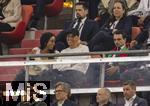 04.06.2025, Fussball UEFA Nations League 2024/25,  Halbfinale, Deutschland - Portugal, in der Allianz-Arena Mnchen. Ehrentribne, unten links: Jamal Musiala (FC Bayern Mnchen) mit seiner Schwester Latisha. 