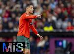 04.06.2025, Fussball UEFA Nations League 2024/25,  Halbfinale, Deutschland - Portugal, in der Allianz-Arena Mnchen. Cristiano Ronaldo (Portugal) in Aktion.  