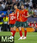 04.06.2025, Fussball UEFA Nations League 2024/25,  Halbfinale, Deutschland - Portugal, in der Allianz-Arena Mnchen. v.li: Joao Palhinha (Portugal) und Ruben Dias (Portugal) 