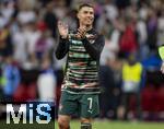 04.06.2025, Fussball UEFA Nations League 2024/25,  Halbfinale, Deutschland - Portugal, in der Allianz-Arena Mnchen. Cristiano Ronaldo (Portugal) nach dem Spiel jubelnd  