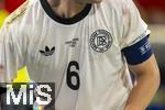04.06.2025, Fussball UEFA Nations League 2024/25,  Halbfinale, Deutschland - Portugal, in der Allianz-Arena Mnchen. Josua Kimmich (Deutschland) Detail seines Trikots. Nummer 6, Adidas, Retro-Trikot, Retro-Logo des DFB.