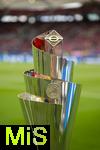 05.06.2025, Fussball UEFA Nations League 2024/25,  Halbfinale, Spanien - Frankreich, in der MHP-Arena Stuttgart,  Der Pokal (Nations-League-Pokal) steht im Stadion bereit. Detail 