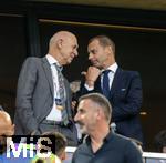 05.06.2025, Fussball UEFA Nations League 2024/25,  Halbfinale, Spanien - Frankreich, in der MHP-Arena Stuttgart,  Auf der Ehrentribne, li: DFB Prsident Bernd Neuendorf (Deutschland), re: UEFA Prsident Aleksander Ceferin 