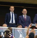 05.06.2025, Fussball UEFA Nations League 2024/25,  Halbfinale, Spanien - Frankreich, in der MHP-Arena Stuttgart,  Auf der Ehrentribne, li: UEFA Prsident Aleksander Ceferin