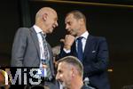 05.06.2025, Fussball UEFA Nations League 2024/25,  Halbfinale, Spanien - Frankreich, in der MHP-Arena Stuttgart,  Auf der Ehrentribne, li: DFB Prsident Bernd Neuendorf (Deutschland), re: UEFA Prsident Aleksander Ceferin 