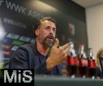 07.07.2025, Fussball 1. Bundesliga 2025/2026, Trainingsauftakt FC Augsburg, Pressekonferenz in der WWK-Arena Augsburg, Vorstellung von Trainer Sandro Wagner (FC Augsburg). 
 

