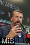 07.07.2025, Fussball 1. Bundesliga 2025/2026, Trainingsauftakt FC Augsburg, Pressekonferenz in der WWK-Arena Augsburg, Vorstellung von Trainer Sandro Wagner (FC Augsburg). 
 

