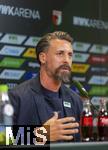 07.07.2025, Fussball 1. Bundesliga 2025/2026, Trainingsauftakt FC Augsburg, Pressekonferenz in der WWK-Arena Augsburg, Vorstellung von Trainer Sandro Wagner (FC Augsburg). 
 

