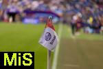 08.07.2025, UEFA Frauen-Europameisterschaft 2025 in der Schweiz. Spieltag 2, Vorrunde, Deutschland - Dnemark, im St-Jakob-Park Basel (Schweiz). Eckfahne mit Basel-Schriftzug 