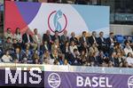 08.07.2025, UEFA Frauen-Europameisterschaft 2025 in der Schweiz. Spieltag 2, Vorrunde, Deutschland - Dnemark, im St-Jakob-Park Basel (Schweiz). DFB Prsident Bernd Neuendorf (Deutschland), Alexandra Popp 