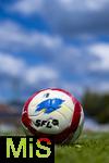 10.07.2025, Fussball 2. Bundesliga 2025/2026, Bad Wrishofen, 1.FC Magdeburg im Sommertrainingslager, Testspiel in Mindelheim (Unterallgu), FC Magdeburg - FC Zrich,  CAMPIONE, der Spielball der Saison 25/26 der SFL liegt an der Eckfahne bereit.