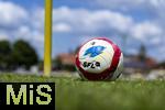 10.07.2025, Fussball 2. Bundesliga 2025/2026, Bad Wrishofen, 1.FC Magdeburg im Sommertrainingslager, Testspiel in Mindelheim (Unterallgu), FC Magdeburg - FC Zrich,  CAMPIONE, der Spielball der Saison 25/26 der SFL liegt an der Eckfahne bereit.