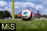 10.07.2025, Fussball 2. Bundesliga 2025/2026, Bad Wrishofen, 1.FC Magdeburg im Sommertrainingslager, Testspiel in Mindelheim (Unterallgu), FC Magdeburg - FC Zrich,  CAMPIONE, der Spielball der Saison 25/26 der SFL liegt an der Eckfahne bereit.