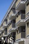 12.07.2025, Bad Wrishofen im Unterallgu, Balkone am Neubauprojekt DAS STAMMHAUS, was derzeit auf dem ehemaligen Kreuzer Areal in Bad Wrishofen gebaut wird.
