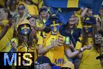 12.07.2025, UEFA Frauen-Europameisterschaft 2025 in der Schweiz. Spieltag 3, Vorrunde, Schweden - Deutschland, im Letzigrundstadion Zrich (Schweiz). Die schwedischen Fans
