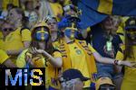 12.07.2025, UEFA Frauen-Europameisterschaft 2025 in der Schweiz. Spieltag 3, Vorrunde, Schweden - Deutschland, im Letzigrundstadion Zrich (Schweiz). Die schwedischen Fans