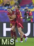 12.07.2025, UEFA Frauen-Europameisterschaft 2025 in der Schweiz. Spieltag 3, Vorrunde, Schweden - Deutschland, im Letzigrundstadion Zrich (Schweiz). Torjubel v.l. Jule Brand (Deutschland) und Carlotta Wamser (Deutschland) 