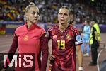 12.07.2025, UEFA Frauen-Europameisterschaft 2025 in der Schweiz. Spieltag 3, Vorrunde, Schweden - Deutschland, im Letzigrundstadion Zrich (Schweiz). Giulia Gwinn (Deutschland) iund Jule Brand (Deutschland) sind nach dem Spiel enttuscht.