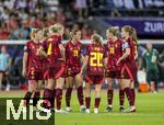 12.07.2025, UEFA Frauen-Europameisterschaft 2025 in der Schweiz. Spieltag 3, Vorrunde, Schweden - Deutschland, im Letzigrundstadion Zrich (Schweiz). Ratlose Deutsche Spielerinnen, Rebecca Knaak (Deutschland), Klara Bhl (Deutschland), Elisa Sen (Deutschland) , Laura Freigang (Deutschland), Sjoeke Nsken (Deutschland) 