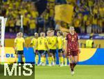 12.07.2025, UEFA Frauen-Europameisterschaft 2025 in der Schweiz. Spieltag 3, Vorrunde, Schweden - Deutschland, im Letzigrundstadion Zrich (Schweiz). Frust nach Gegentor bei Sarai Linder (Deutschland) 