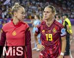 12.07.2025, UEFA Frauen-Europameisterschaft 2025 in der Schweiz. Spieltag 3, Vorrunde, Schweden - Deutschland, im Letzigrundstadion Zrich (Schweiz). v.li: Giulia Gwinn (Deutschland) und Klara Bhl (Deutschland) enttuscht nach dem Spiel.