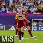 12.07.2025, UEFA Frauen-Europameisterschaft 2025 in der Schweiz. Spieltag 3, Vorrunde, Schweden - Deutschland, im Letzigrundstadion Zrich (Schweiz). Janina Minge  (Deutschland) fassungslos.