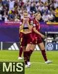 12.07.2025, UEFA Frauen-Europameisterschaft 2025 in der Schweiz. Spieltag 3, Vorrunde, Schweden - Deutschland, im Letzigrundstadion Zrich (Schweiz). Janina Minge  (Deutschland) fassungslos.