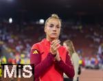 12.07.2025, UEFA Frauen-Europameisterschaft 2025 in der Schweiz. Spieltag 3, Vorrunde, Schweden - Deutschland, im Letzigrundstadion Zrich (Schweiz). Giulia Gwinn (Deutschland) nach dem Spiel 