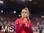 12.07.2025, UEFA Frauen-Europameisterschaft 2025 in der Schweiz. Spieltag 3, Vorrunde, Schweden - Deutschland, im Letzigrundstadion Zrich (Schweiz). Giulia Gwinn (Deutschland) nach dem Spiel 