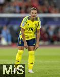 12.07.2025, UEFA Frauen-Europameisterschaft 2025 in der Schweiz. Spieltag 3, Vorrunde, Schweden - Deutschland, im Letzigrundstadion Zrich (Schweiz). Johanna Rytting Kaneryd (Schweden) nachdenklich 