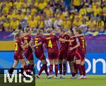12.07.2025, UEFA Frauen-Europameisterschaft 2025 in der Schweiz. Spieltag 3, Vorrunde, Schweden - Deutschland, im Letzigrundstadion Zrich (Schweiz). Torjubel Deutsche Spielerinnen, Sarai Linder (Deutschland), Elisa Sen (Deutschland) , Lea Schller (Deutschland), Janina Minge  (Deutschland), Sjoeke Nsken (Deutschland), Carlotta Wamser (Deutschland), Rebecca Knaak (Deutschland), Jule Brand (Deutschland) 