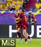 12.07.2025, UEFA Frauen-Europameisterschaft 2025 in der Schweiz. Spieltag 3, Vorrunde, Schweden - Deutschland, im Letzigrundstadion Zrich (Schweiz). Torjubel v.li: Jule Brand (Deutschland) mit Carlotta Wamser (Deutschland) 